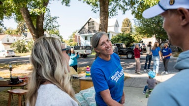 Democratic candidate Monica Tranel in Bozeman, Montana