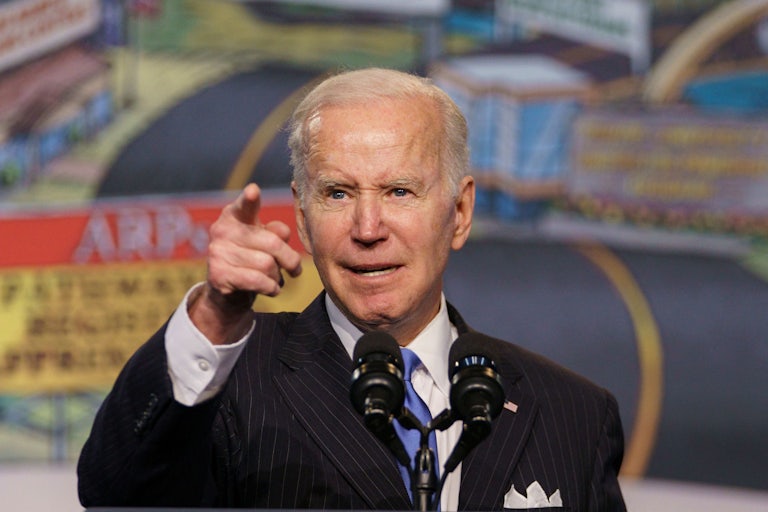 President Joe Biden addresses members of North Americas Building Trades Unions at their annual legislative conference.
