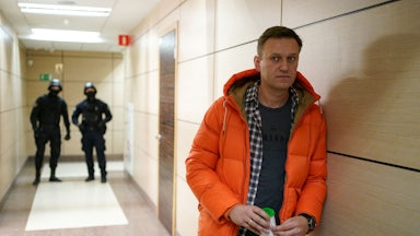 Russian opposition leader Alexei Navalny in the offices of his Anti-Corruption Foundation