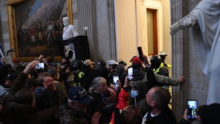 Donald Trump supporters enter the Capitol during the January 6 attack