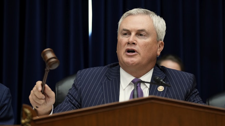 Chairman of the House Oversight Committee James Comer presides over an impeachment inquiry on September 28, 2023 in Washington, DC.