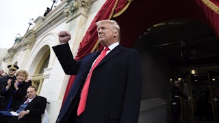 WASHINGTON, DC - JANUARY 20: US President-elect Donald Trump arrives for his Presidential Inauguration at the US Capitol on January 20, 2017 in Washington, DC.