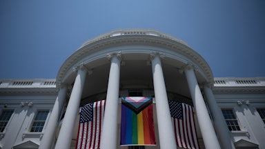 Pride flag is displayed on the South Lawn of the White House