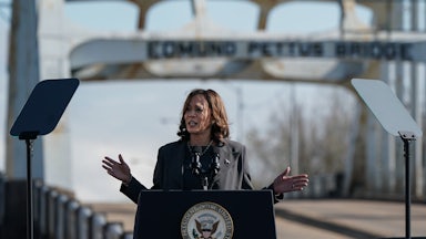Kamala Harris speaks in Selma, Alabama, where she called for an "immediate ceasefire" in Gaza.