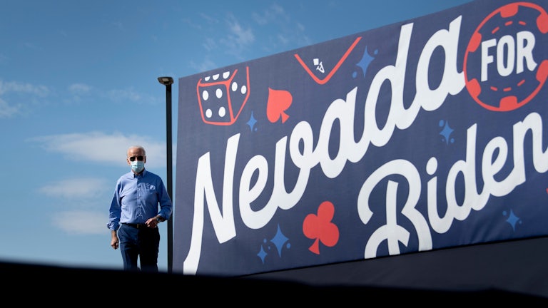 Biden at a campaign event in Las Vegas