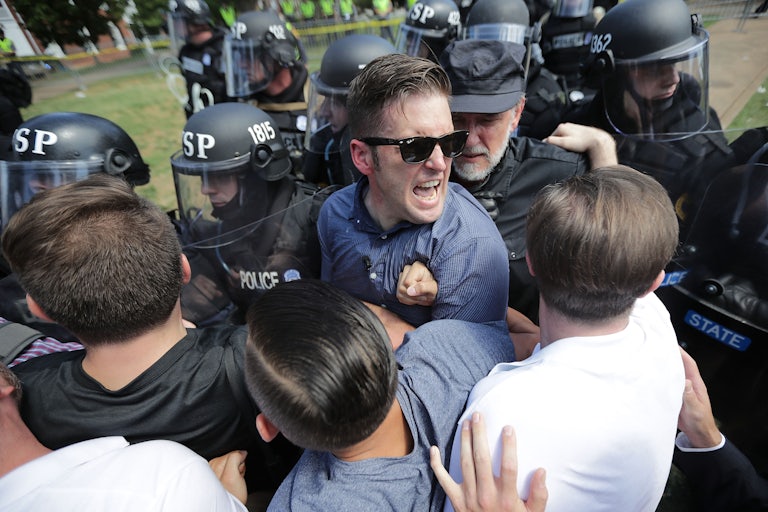 White nationalist Richard Spencer clashing with police
