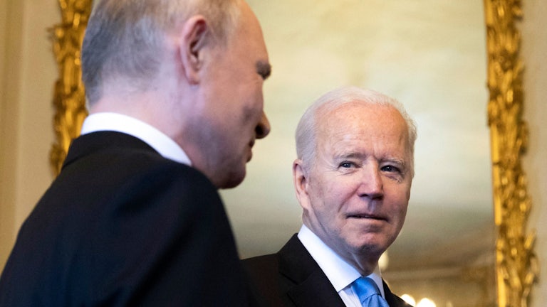 Biden and Putin at the U.S.-Russia summit in Geneva