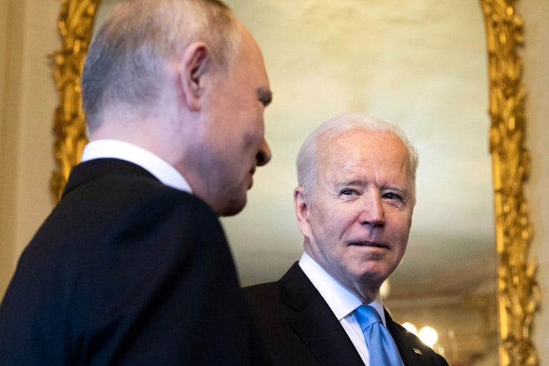 Biden and Putin at the U.S.-Russia summit in Geneva