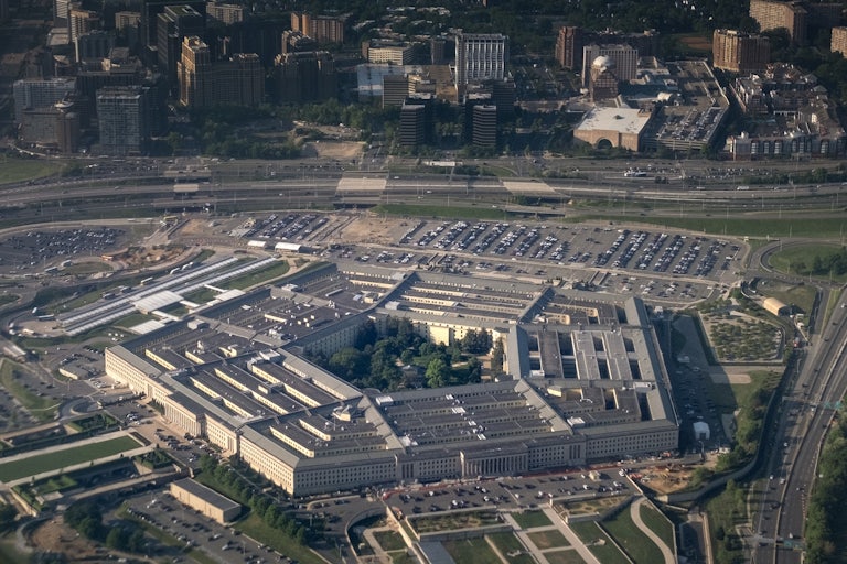 Overhead shot of the Pentagon building