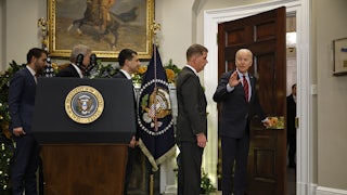 Biden leaves the Roosevelt Room