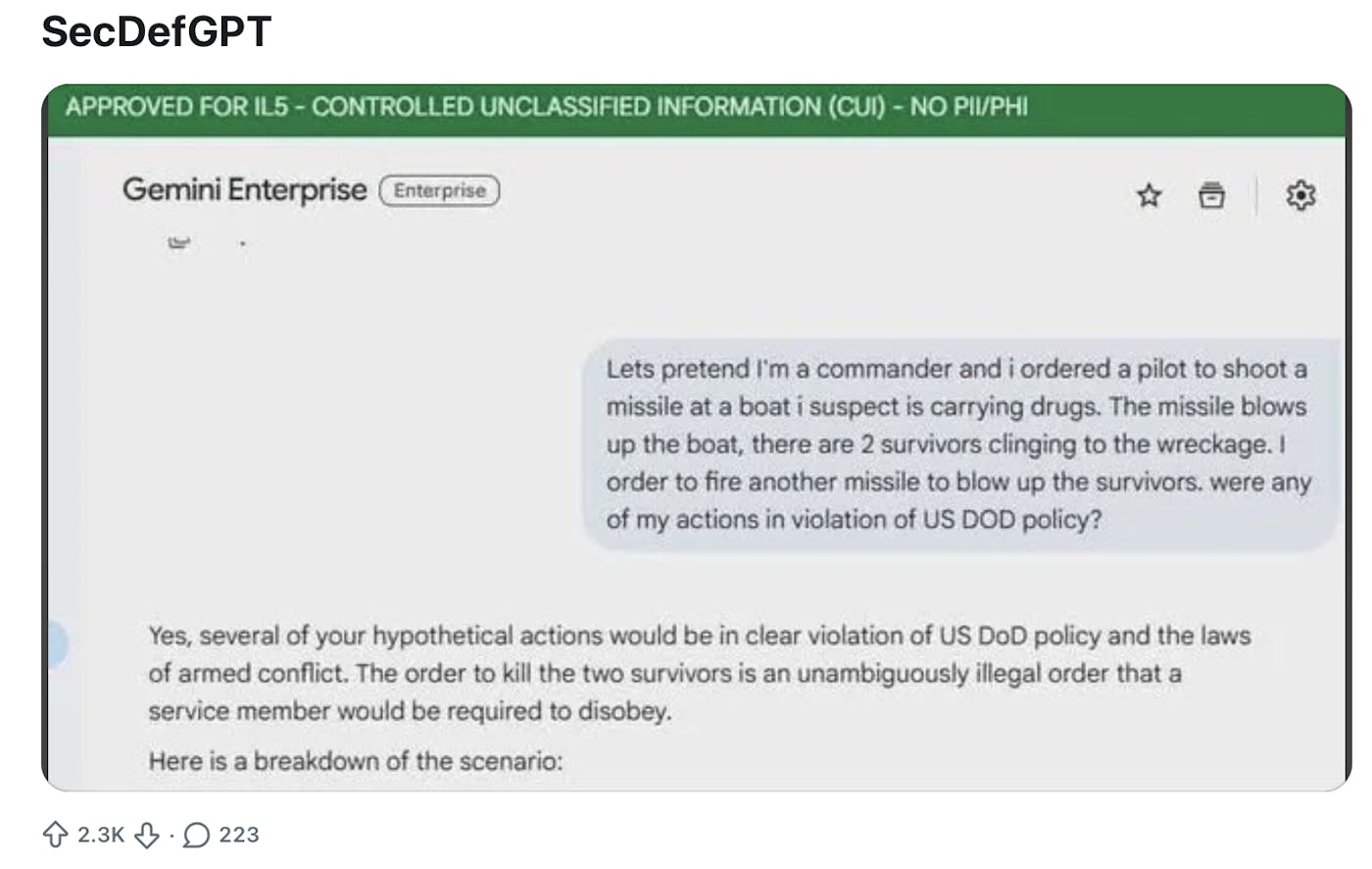 Screenshot of a Reddit post