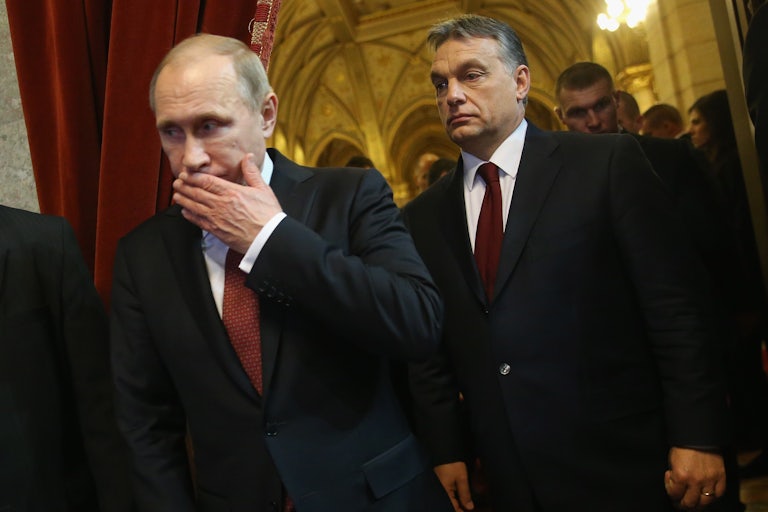 Putin andOrban after a meeting in Budapest
