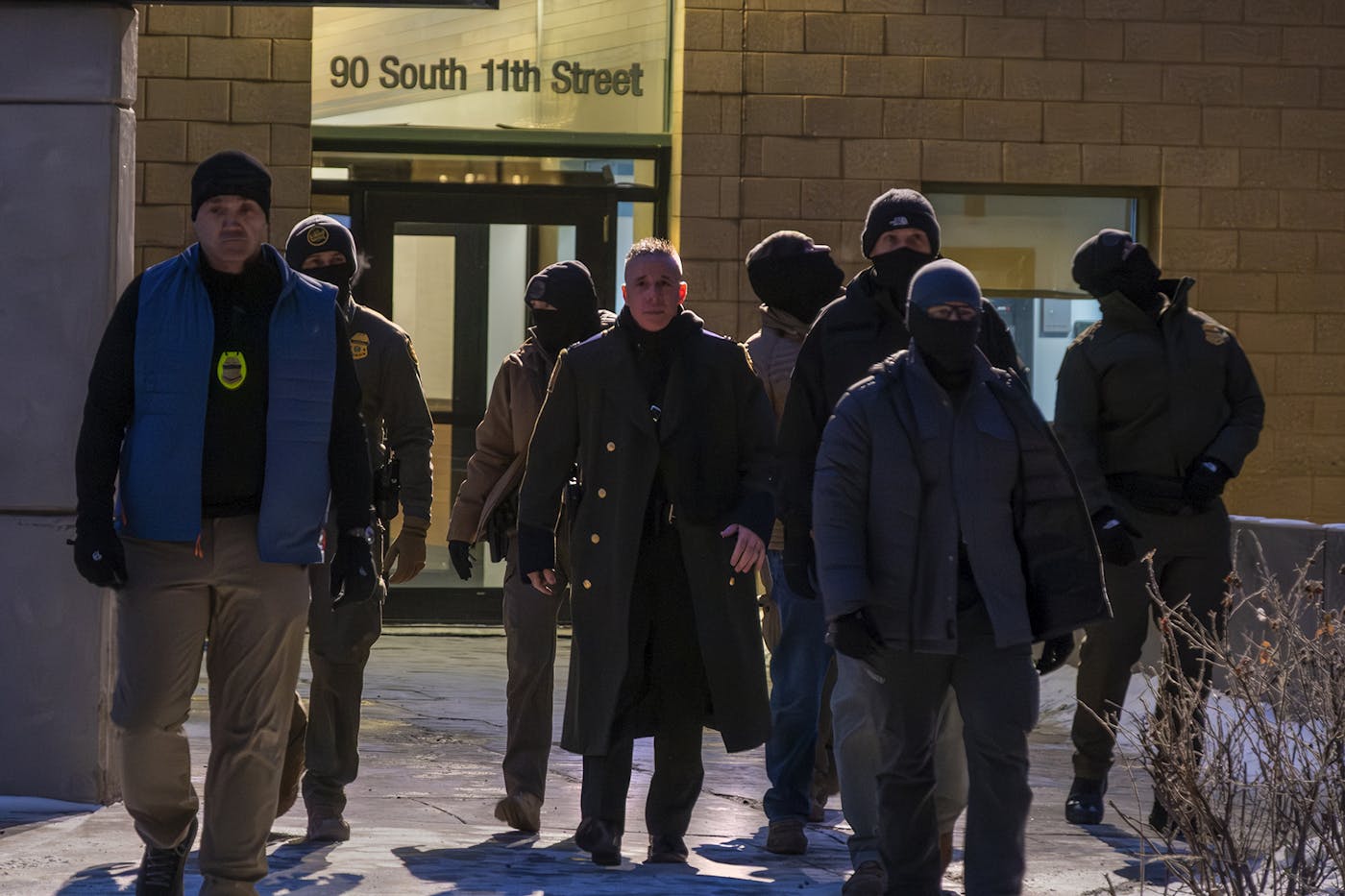 Greg Bovino and his team leave an interview at a local TV station on January 20th