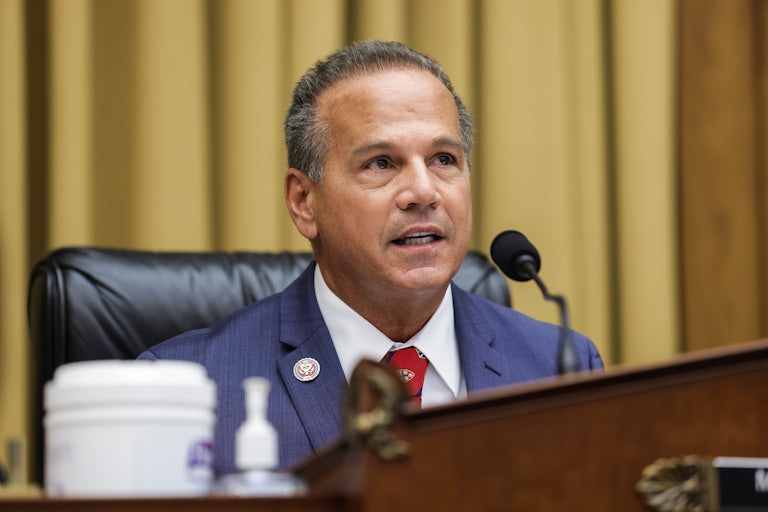 Rep. David Cicilline from Rhode Island sits at a desk with a microphone.