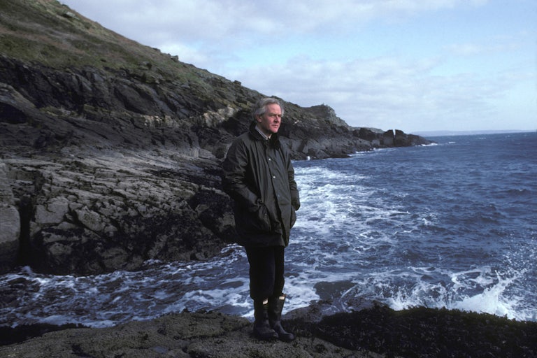 John le Carré at home in Cornwall in February 1983