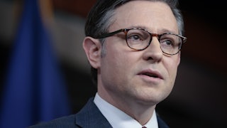 Mike Johnson looks up