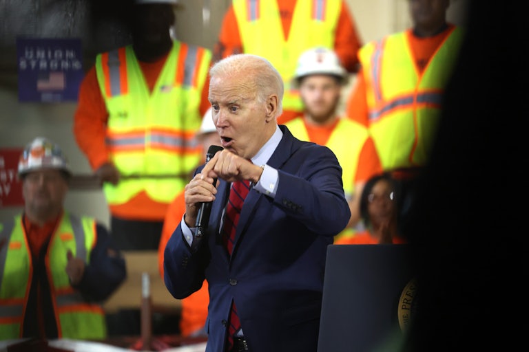 Biden speaks at a labor union training center