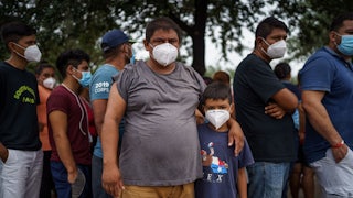 Guatemalan Jose Aroche in a migrant camp in Mexico