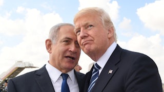 Netanyahu and Trump in Tel Aviv in 2017