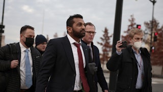 Kash Patel, Trump's nominee to run the FBI, is followed by reporters as he departs from a deposition meeting on Capitol Hill with the House select committee investigating the January 6th attack.