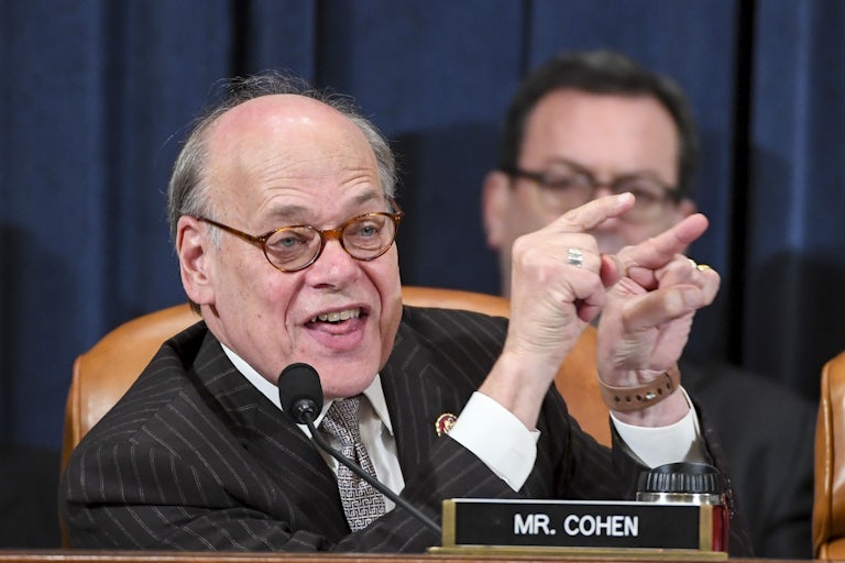 Tennessee Representative Steve Cohen points emphatically during a hearing.