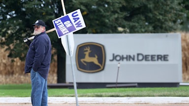 striking John Deere worker