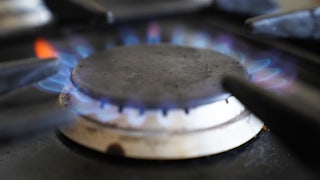The burner on a gas stove