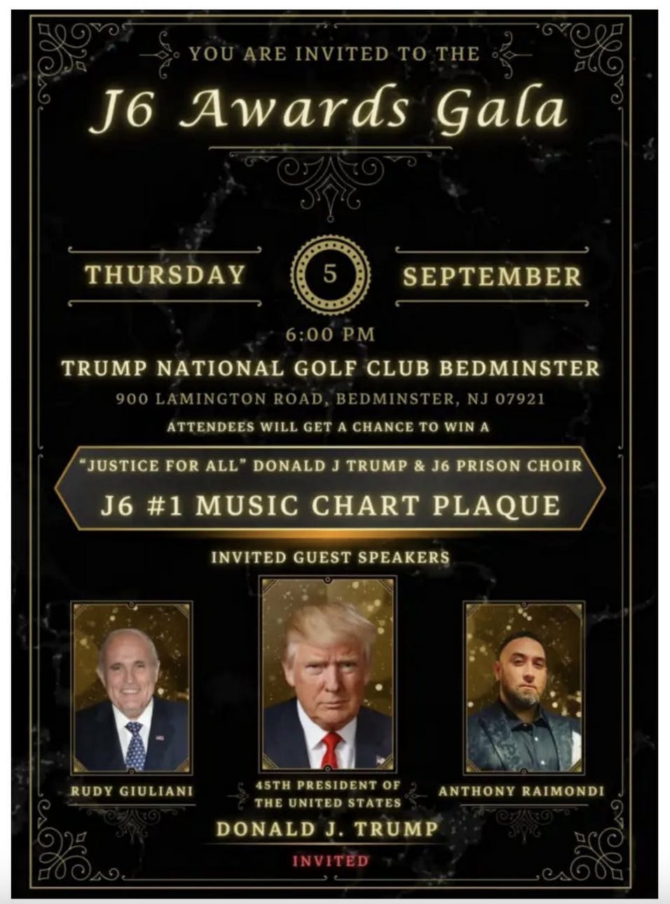 J6 Awards Gala Flyer