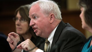  John Eastman testifies during a hearing on Capitol Hill.