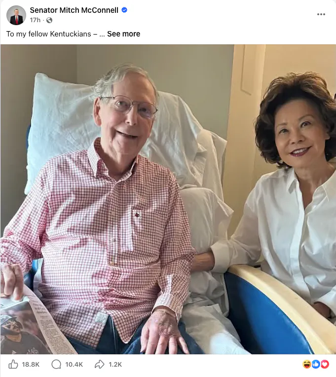 Screenshot of a Facebook post
