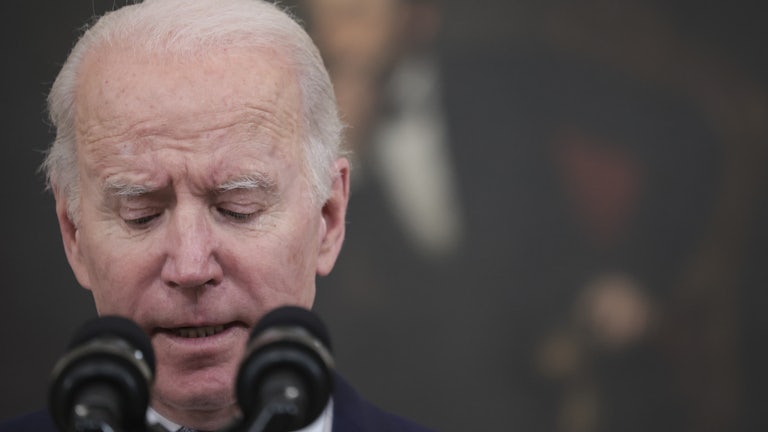A close-up of President Joe Biden.