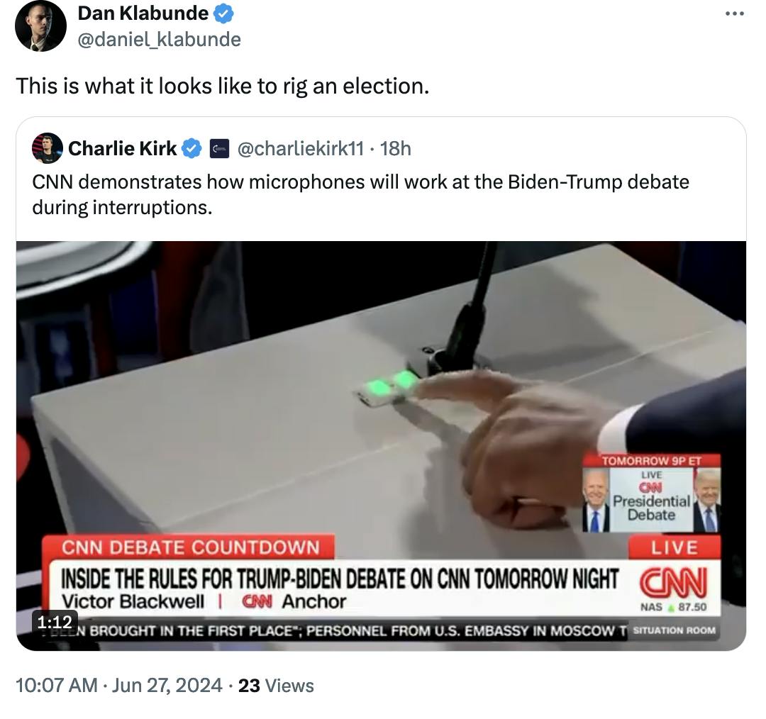 Twitter Screenshot Dan Klabunde @daniel_klabunde: This is what it looks like to rig an election.