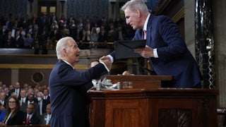 Biden and McCarthy shake hands before the State of the Union address