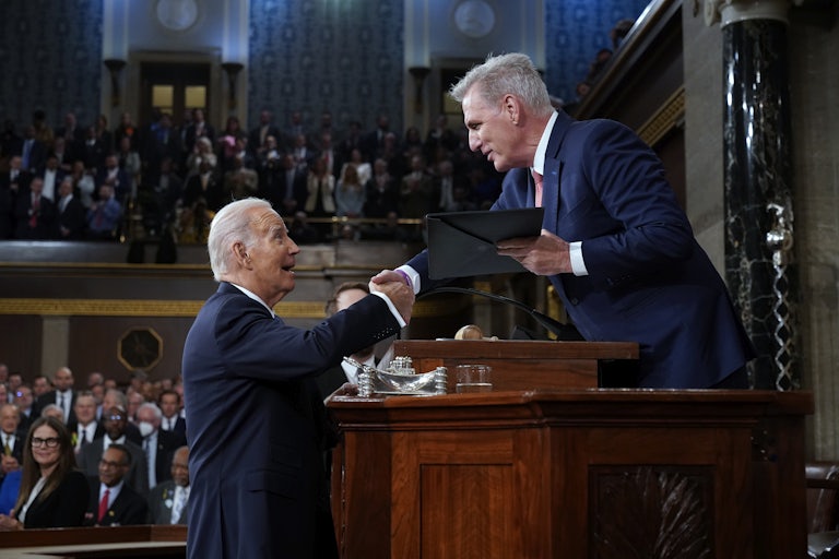 Biden and McCarthy shake hands before the State of the Union address