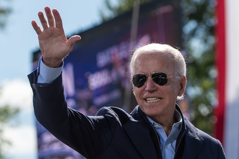Joe Biden smiles at a campaign event