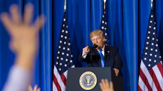 Donald Trump holds a press conference.