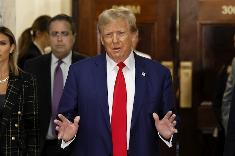 Donald Trump speaking in the courtroom (He looks distressed)