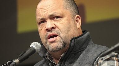 Sierra Club Executive Director Ben Jealous speaks into a microphone.