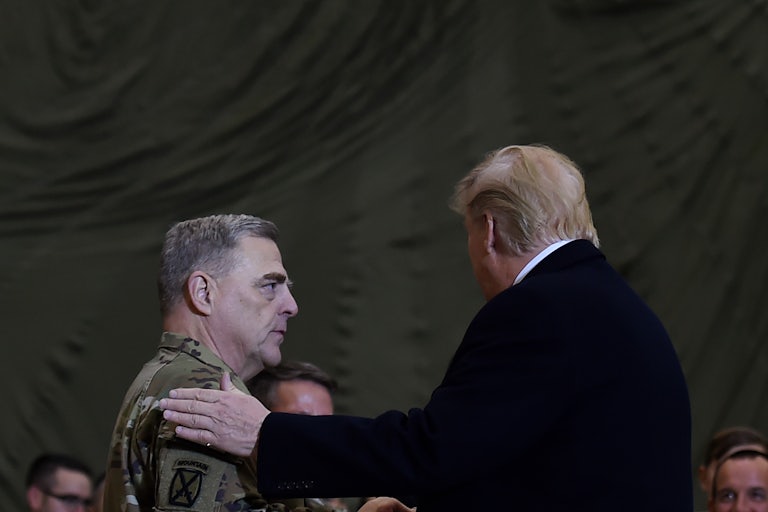 Trump shakes hands with General Mark Milley