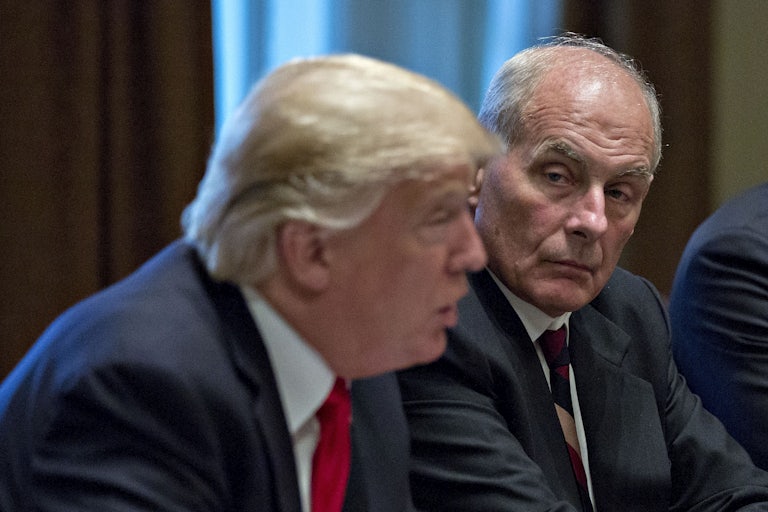 Donald Trump and John Kelly sitting side by side (2019 photo)