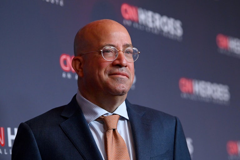 A close up of CNN president Jeff Zucker