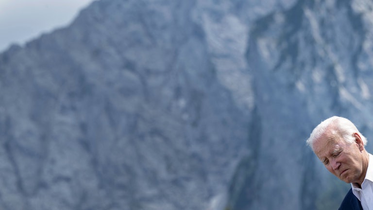 Joe Biden at the G7 summit last month.