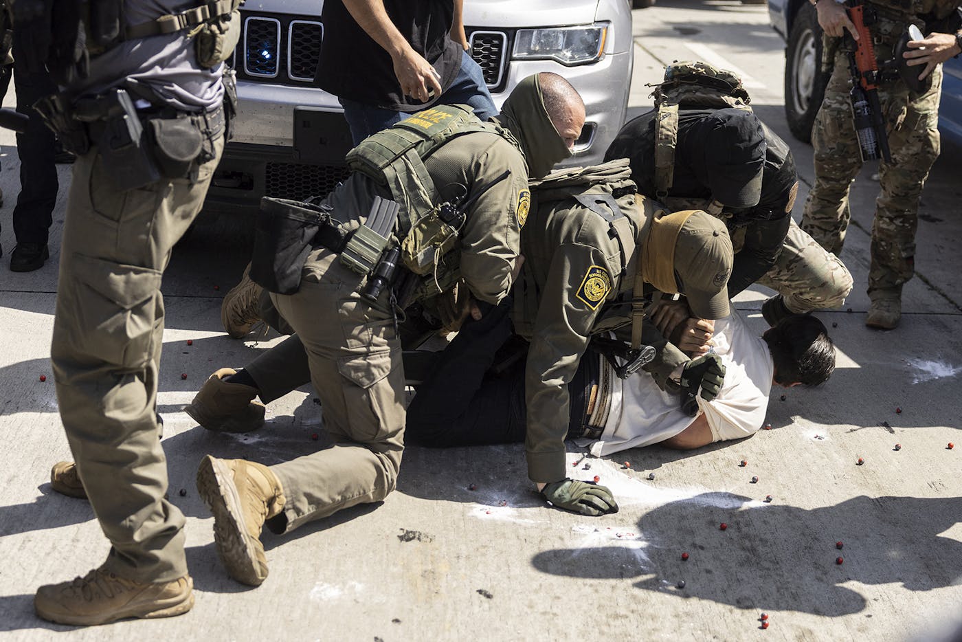 A man was detained after a Customs and Border Protection raid on a Los Angeles store in June.