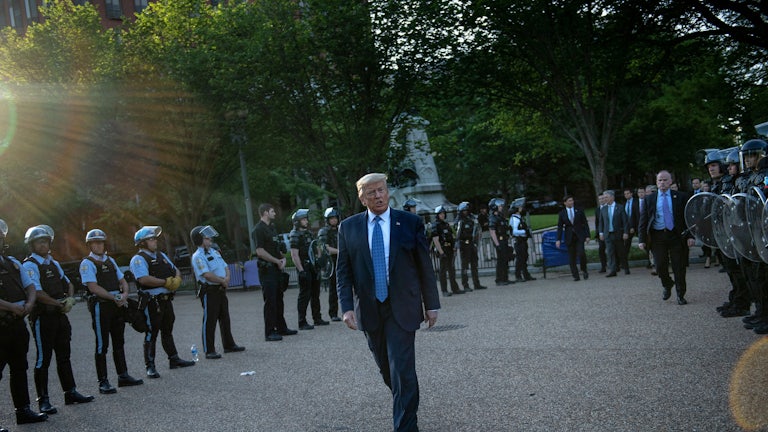 Trump crosses Lafayette Square 
