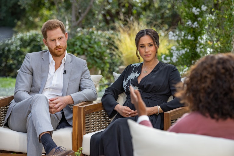 Oprah Winfrey interviews Prince Harry and Meghan Markle during her primetime television special.