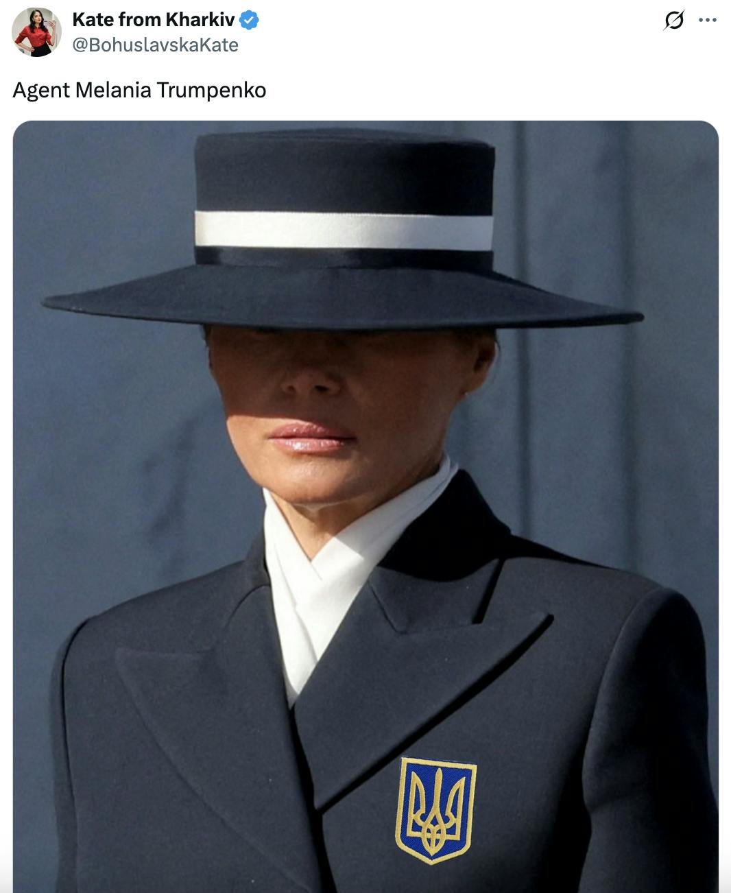 X screenshot Kate from Kharkiv @BohuslavskaKate Agent Melania Trumpenko