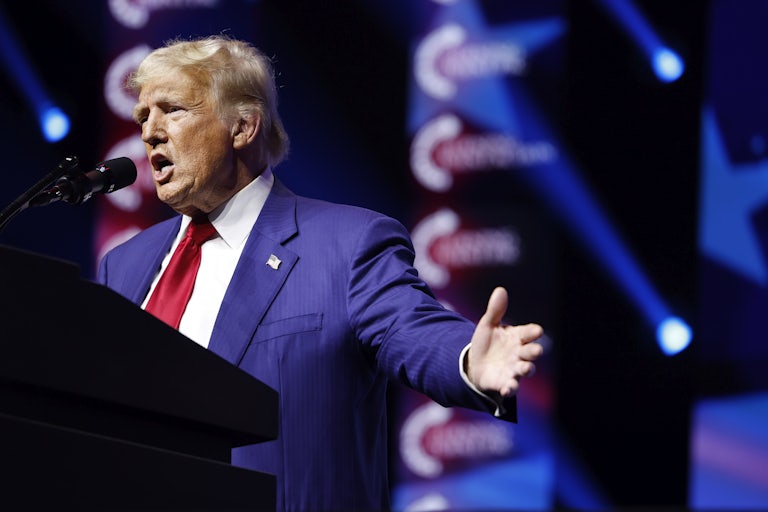 Trump giving a speech