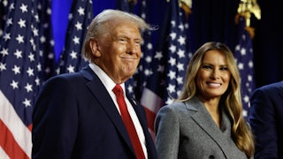 Donald Trump and Melania Trump smile
