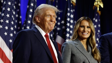 Donald Trump and Melania Trump smile