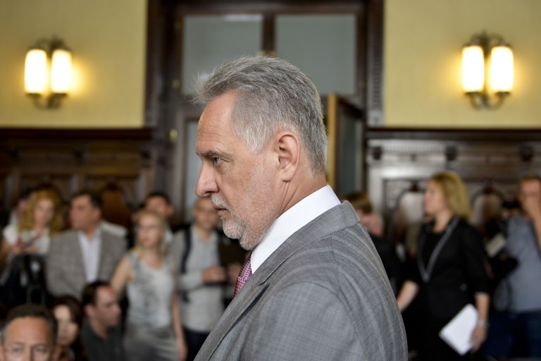 Ukrainian oligarch Dmitro Firtash arrives at a public hearing at the supreme court in Vienna on June 25, 2019.